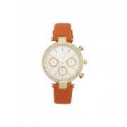 Rhinestone Bezel Faux Leather Strap Watch - Relógios - $9.99  ~ 8.58€