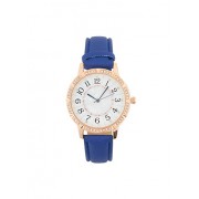 Rhinestone Bezel Faux Leather Watch - Relógios - $9.99  ~ 8.58€