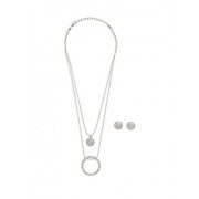 Rhinestone Charm Necklace with Earrings - Earrings - $6.99 