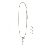 Rhinestone Charm Necklace with Stud Earrings - Earrings - $5.99 