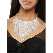 Rhinestone Collar Necklace with Stud Earrings - Earrings - $14.99 