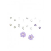 Rhinestone Flower Stud Earrings Set - Kolczyki - $5.99  ~ 5.14€