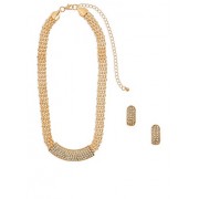 Rhinestone Metallic Mesh Necklace and Earrings - Naušnice - $7.99  ~ 50,76kn