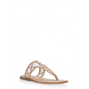 Rhinestone Shimmer Thong Sandals - Sandals - $14.99 