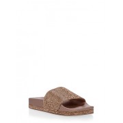 Rhinestone Slide Sandals - Sandals - $14.99 