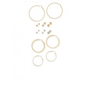 Rhinestone Stud and Hoop Earrings Set - Aretes - $5.99  ~ 5.14€