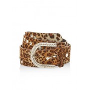 Rhinestone Studded Leopard Print Belt - Cinturones - $6.99  ~ 6.00€