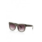 Rhinestone Trim Square Sunglasses - Sunglasses - $6.99 