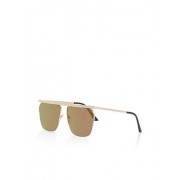 Rimless Metallic Top Bar Sunglasses - Sunglasses - $6.99 