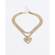 River Island Gold Wing Multirow Necklace - Ogrlice - 