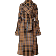 Rokh Oversized Tartan Gabardine Trench - Куртки и пальто - 