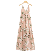Romwe Floral Print Cross Back Dress - ワンピース・ドレス - $15.99  ~ ¥1,800