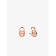 Rose Gold-Tone Logo Lock Stud Earrings - Kolczyki - $65.00  ~ 55.83€