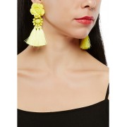 Rose Beaded Tassel Earrings - Brincos - $4.99  ~ 4.29€