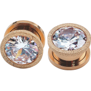 Rose Gold Stainless Plugs Piercing - 耳环 - $10.99  ~ ¥73.64