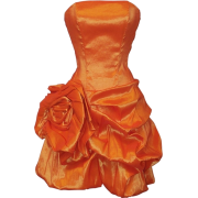 Rosette Taffeta Strapless Mini Dress Prom Party Formal Gown Orange - Dresses - $50.99 