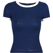 Round Neck Knit Short-Sleeve T-Shirt - Košulje - kratke - $25.99  ~ 165,10kn