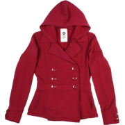 Roxy Exclusive Juniors Hooded Fleece Pea Coat Beet Red - Jacket - coats - $49.99 