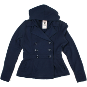 Roxy Exclusive Juniors Hooded Fleece Pea Coat Navy blue - Jacket - coats - $49.99 