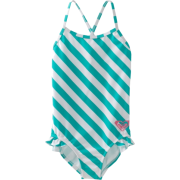 Roxy Kids Girls 2-6X Criss Cross Ruffle One Piece Beach Bloom Print Swimsuit Moroccan Mint - Swimsuit - $32.21 