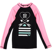 Roxy Kids Girls 7-16 Rocker Rashguard Shirt Black/pink - Košulje - kratke - $34.00  ~ 215,99kn