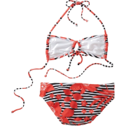 Roxy Kids Girls 7-16 Seashore Party Print Angel 2 Piece Swimsuit Set Bright Coral - Kostiumy kąpielowe - $35.07  ~ 30.12€