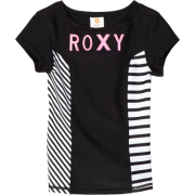 Roxy Kids Girls 7-16 Twisted Rashguard Black/White - T-shirts - $33.58 
