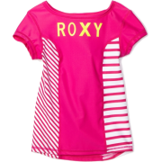 Roxy Kids Girls 7-16 Twisted Rashguard Hot Pink/white - T-shirts - $33.58 