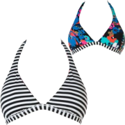 Roxy Wild At Heart 70's Halter Reversible D-Cup Bikini Top - Women's Black - Kostiumy kąpielowe - $23.00  ~ 19.75€