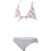 Roxy Wild Tides Rio Wrapped T-Halter Fringe Swim Set - Girls' Sea Salt - Kostiumy kąpielowe - $31.50  ~ 27.05€