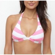 Roxy Women's 70" Halter Bikini Bathing Suit Top Pink/White - Kostiumy kąpielowe - $19.98  ~ 17.16€