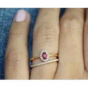 Ruby & Diamonds Unique Wedding Rings Set - Mie foto - 