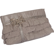 Ruffled Evening Clutch Bag With Crystal Bow - Torbe z zaponko - $40.99  ~ 35.21€