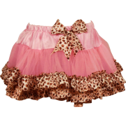 Ruffled Fashion Pettiskirt Tutu Skirt Pink w/ Natural Leopard Pink/Leopard - Skirts - $29.99 