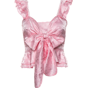 Ruffled bow V-neck shirt - Magliette - $27.99  ~ 24.04€