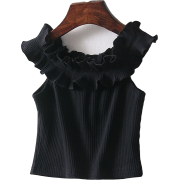 Ruffled strapless collar solid color sho - Košulje - kratke - $19.99  ~ 126,99kn