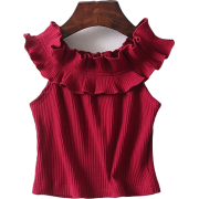 Ruffled strapless collar solid color sho - Košulje - kratke - $19.99  ~ 126,99kn