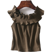 Ruffled strapless collar solid color sho - Košulje - kratke - $19.99  ~ 126,99kn