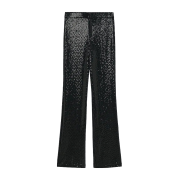 SHIMMERY FULL-LENGTH FLARED PANTS - Capri & Cropped - $49.90 