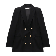 SHOULDER PAD DOUBLE BREASTED BLAZER - Jacket - coats - $119.00 