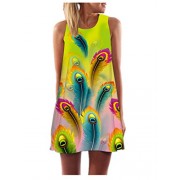 SRYSHKR 2018 Women's Summer Sleeveless Floral Print Casual Loose T-Shirt Dress - Платья - $24.59  ~ 21.12€