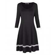 STYLEWORD Women's Three Quater Sleeve Loose Casual T-Shirt Dress - Dresses - $45.99 