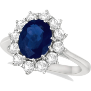 Sapphire Diamond Ring - Pierścionki - 