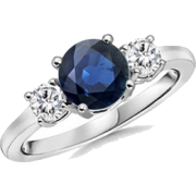 Sapphire Three Stone Ring - Rings - $2,169.00  ~ £1,648.46