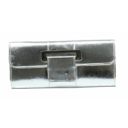 Scarleton Metallic Flap Clutch H3063 Silver - Clutch bags - $14.99 