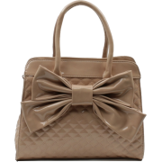 Scarleton Quilted Patent Faux Leather Satchel H1048 Beige - Hand bag - $34.99 