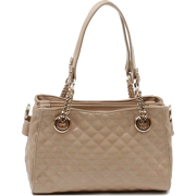 Scarleton Quilted Patent Faux Leather Satchel H1049 Beige - Hand bag - $29.99 