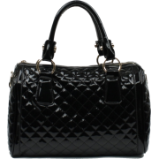 Scarleton Quilted Patent Faux Leather Satchel H1064 Black - Hand bag - $29.99 