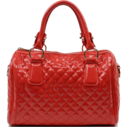 Scarleton Quilted Patent Faux Leather Satchel H1064 Red - Hand bag - $29.99 