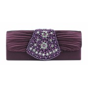 Scarleton Satin Clutch With Beads And Crystals H3012 Purple - Schnalltaschen - $14.99  ~ 12.87€